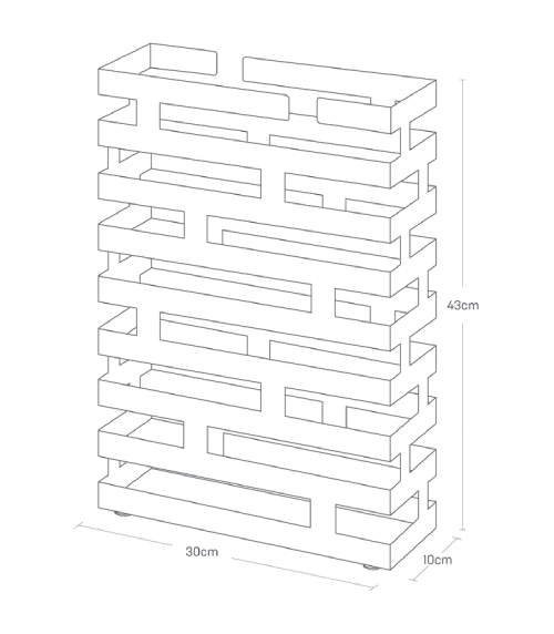 Stojan na deštníky Brick 2361, obdélníkový, černý YAMAZAKI