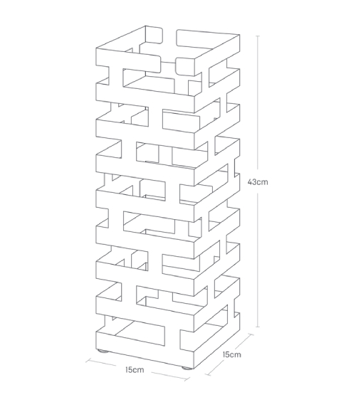 Stojan na deštníky Brick 2363, čtvercový, černý YAMAZAKI