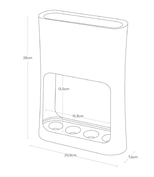 Stojan na 4 deštníky Oval 6979, bílý YAMAZAKI