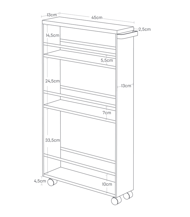 Police pojízdné Tower 3628, černé YAMAZAKI
