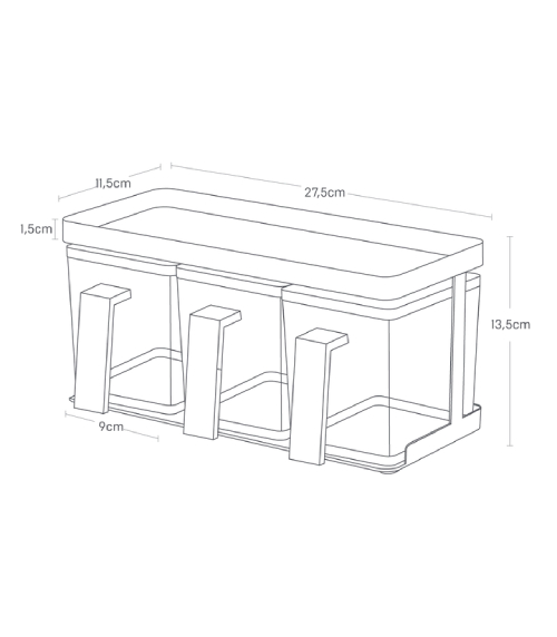 Dózy se stojánkem Tower 3343, bílý YAMAZAKI