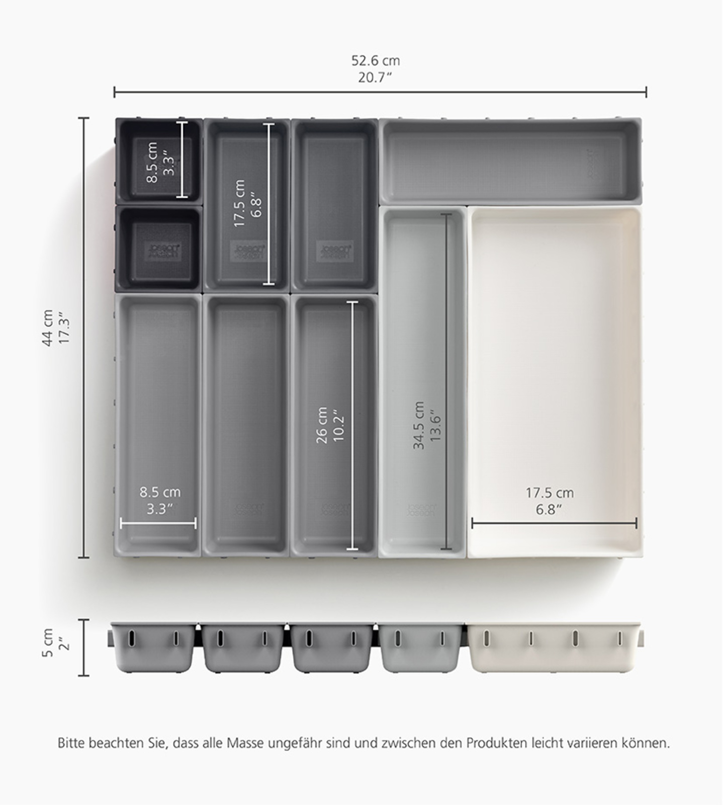 Variabilní organizér do zásuvky Blox 10 85200, šedý JOSEPH JOSEPH