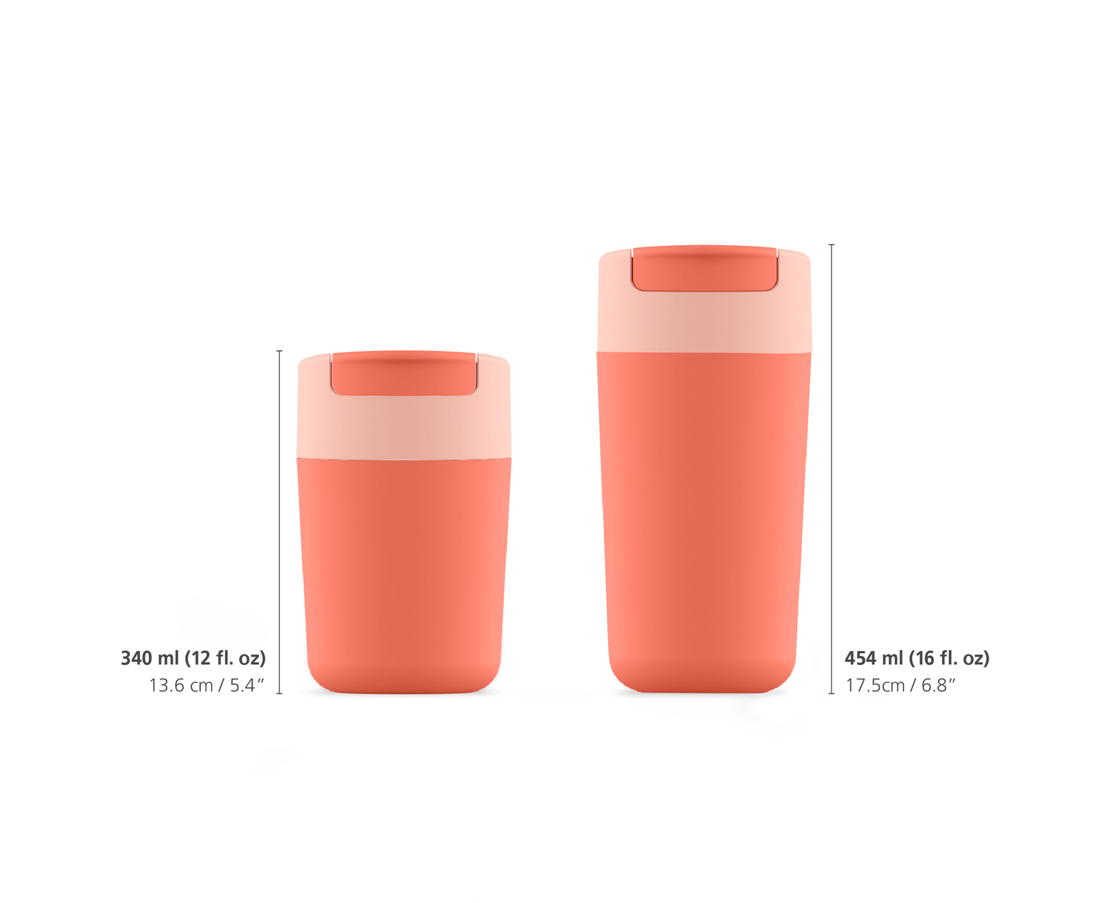 Hrnek cestovní s hygienickým uzávěrem Sipp Travel Mug 81131, 454ml, korálový