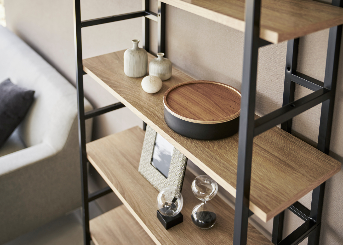Úložný box Rin 5800, nízký, černý YAMAZAKI