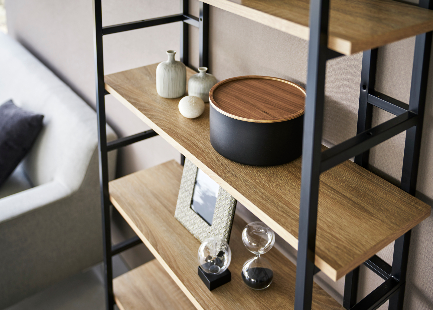 Úložný box Rin 5802, vysoký, černý YAMAZAKI