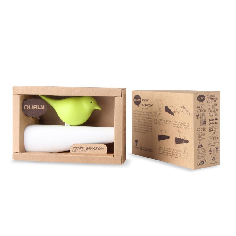 Nástěnný věšák Picky Sparrow 10211GN, bílý/zelený QUALY DESIGN