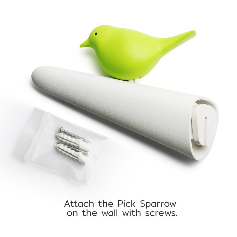 Nástěnný věšák Picky Sparrow 10211WH, bílý/bílý QUALY DESIGN