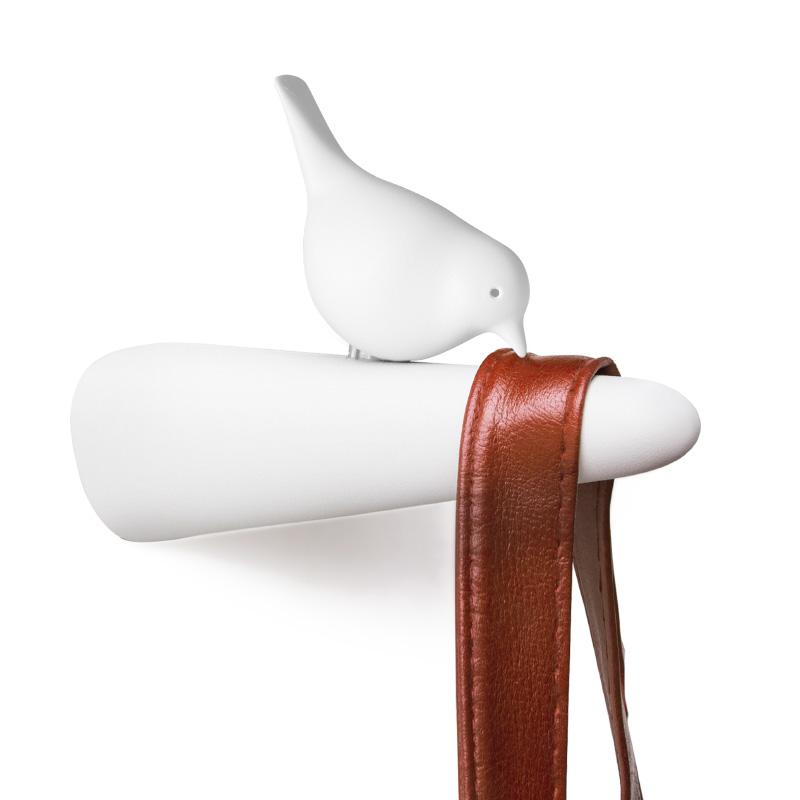 Nástěnný věšák Picky Sparrow 10211WH, bílý/bílý QUALY DESIGN