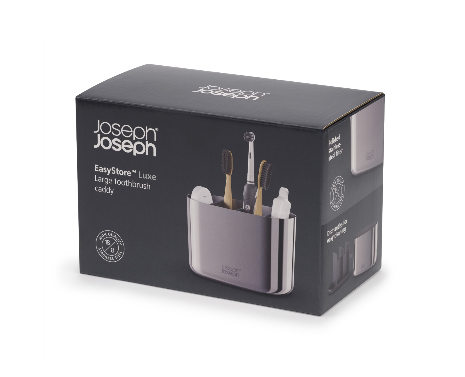 Stojánek na kartáčky velký EasyStore Luxe 70581, nerez JOSEPH JOSEPH