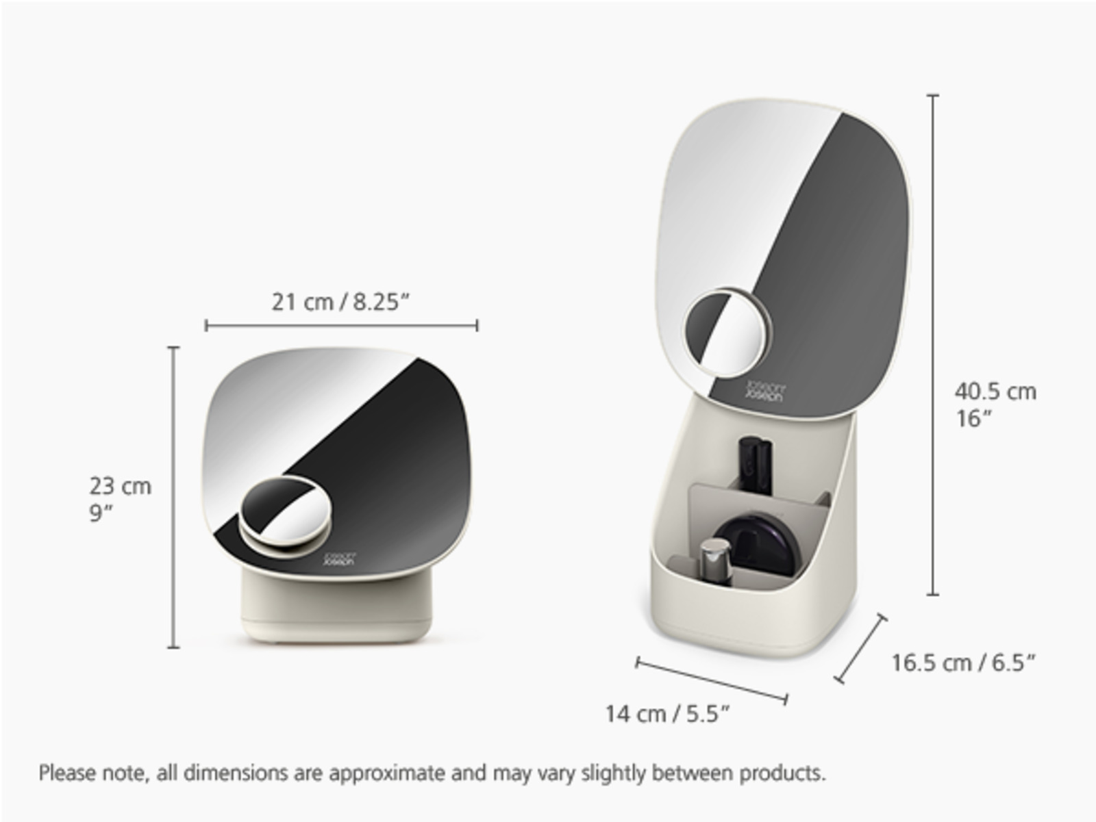 Stolní zrcátko s kosmetickým organizérem Viva 75001 JOSEPH JOSEPH