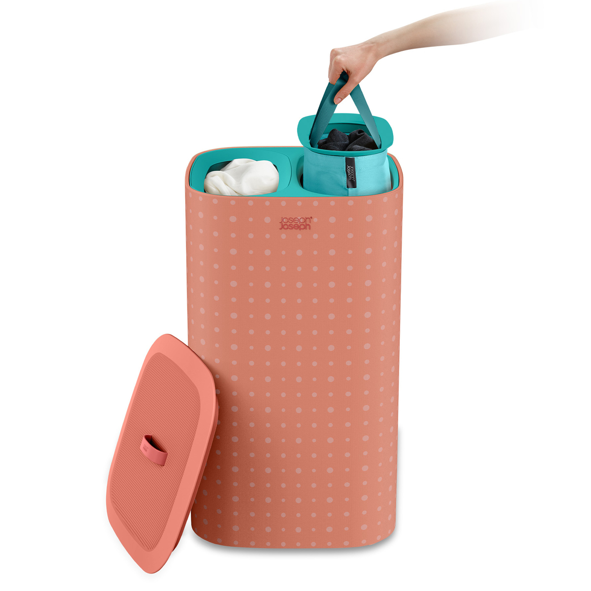 Koš na prádlo Tota Pop 50026, textil/60l, červený JOSEPH JOSEPH