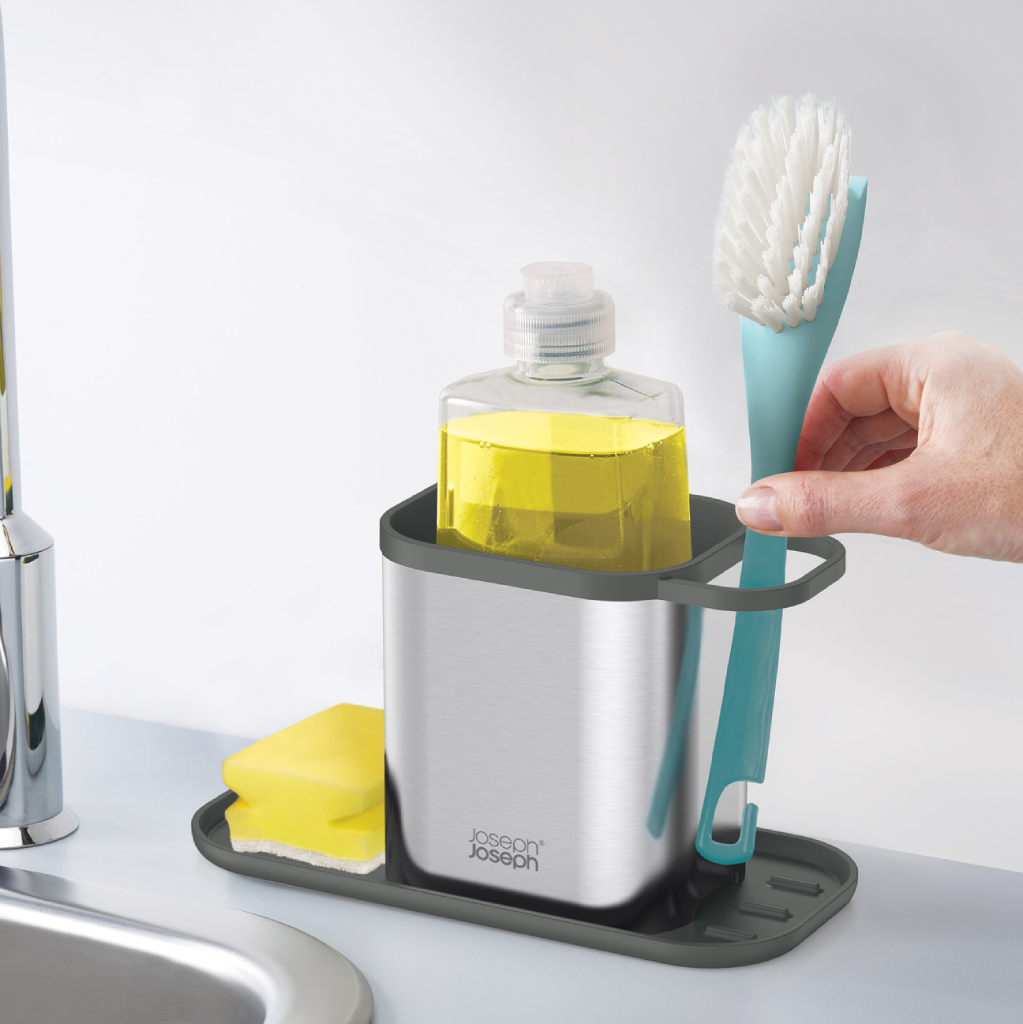 Stojánek na mycí prostředky Duo Steel 851681 JOSEPH JOSEPH