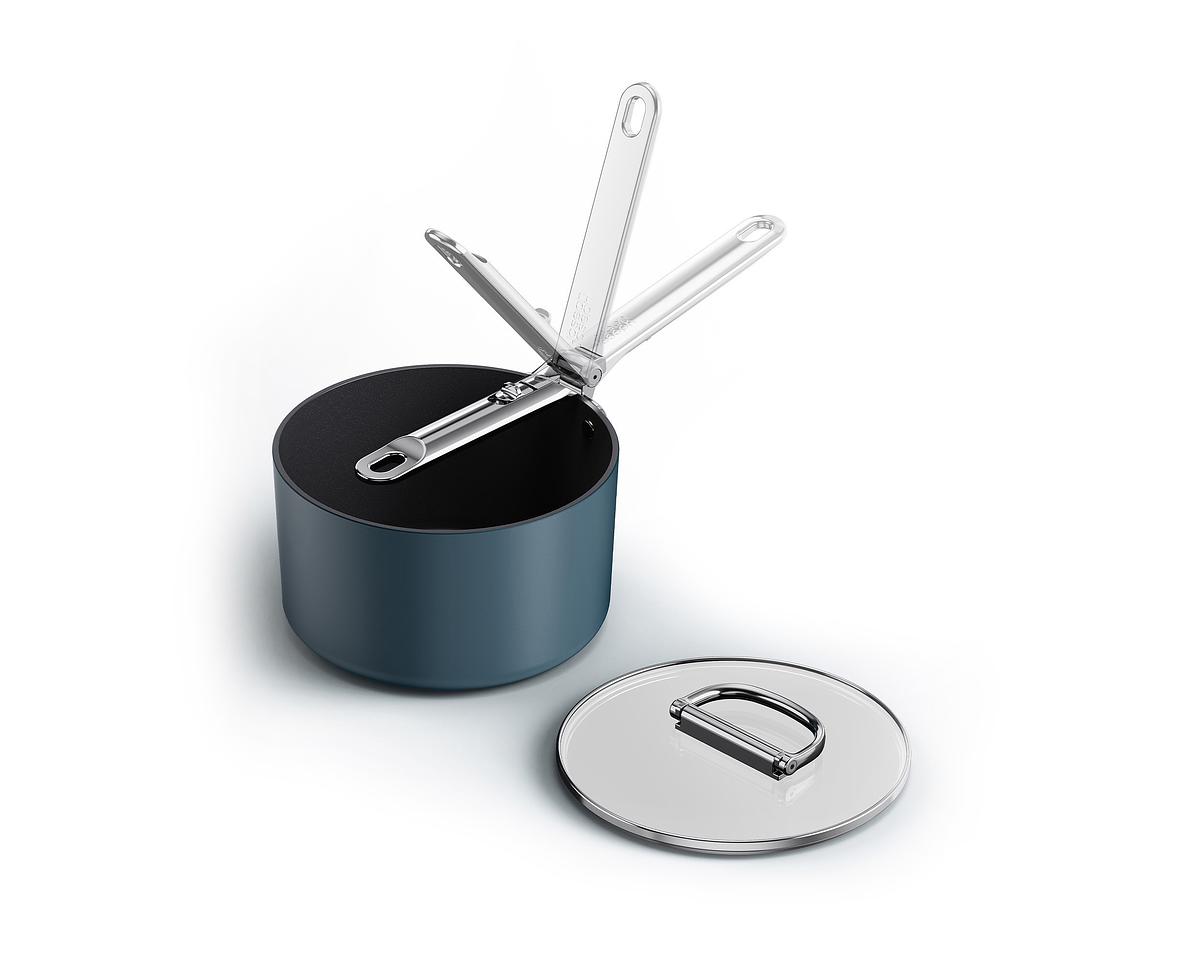 Rendlík s pokličkou Space 45038, 19cm, nepřilnavá keramika, skládací madla JOSEPH JOSEPH