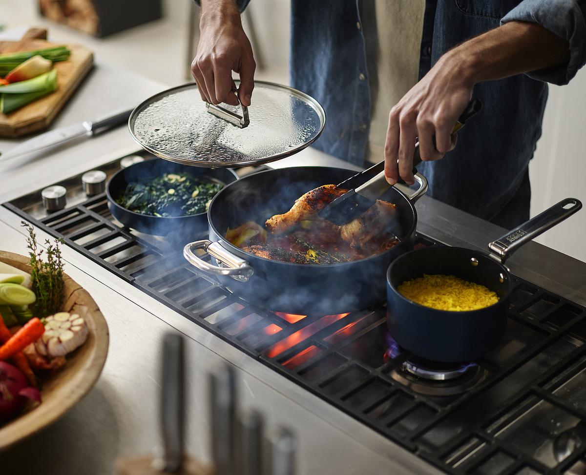 Kastrol Space 45046, 28cm, nepřilnavá keramika, skládací madla