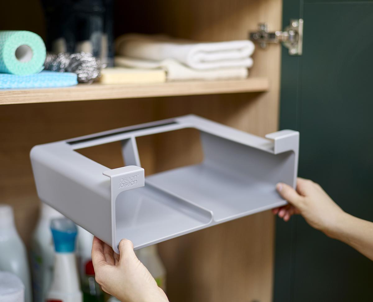 Organizér na fólie a sáčky CupboardStore 851699, velký, šedý