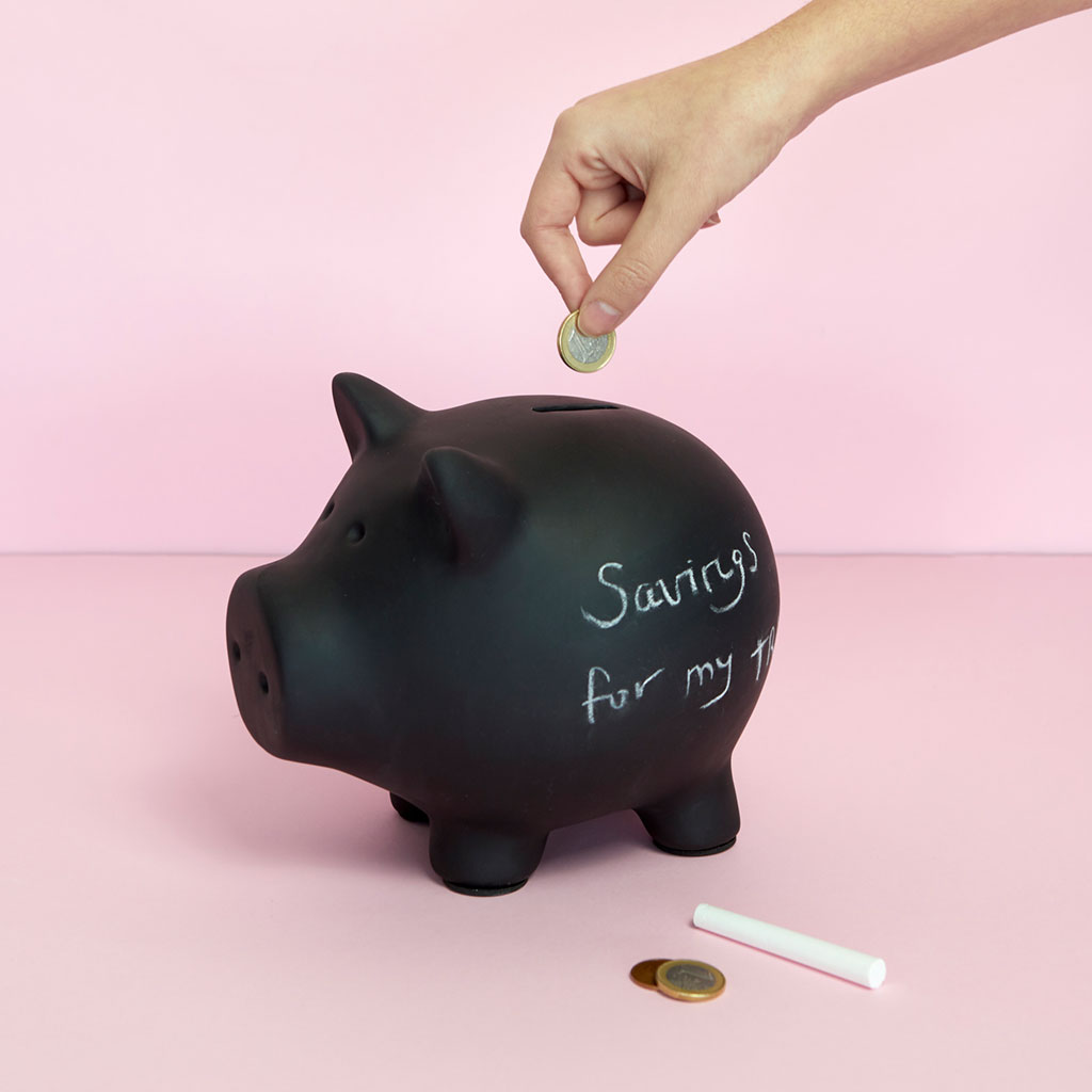 Popisovatelná kasička Oink 25533, černá