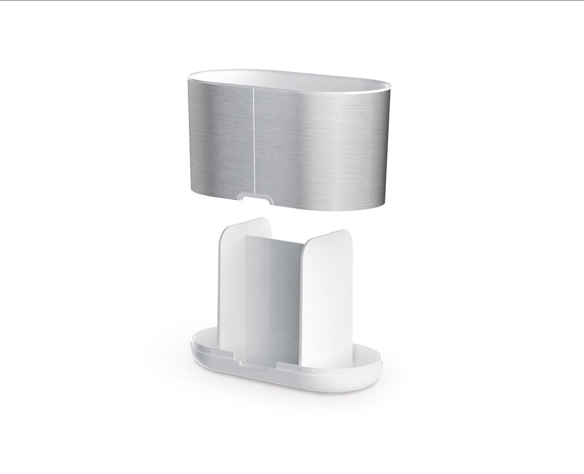 Stojánek na kartáčky Duo Steel Caddy 70606, velký, nerez/bílý JOSEPH JOSEPH