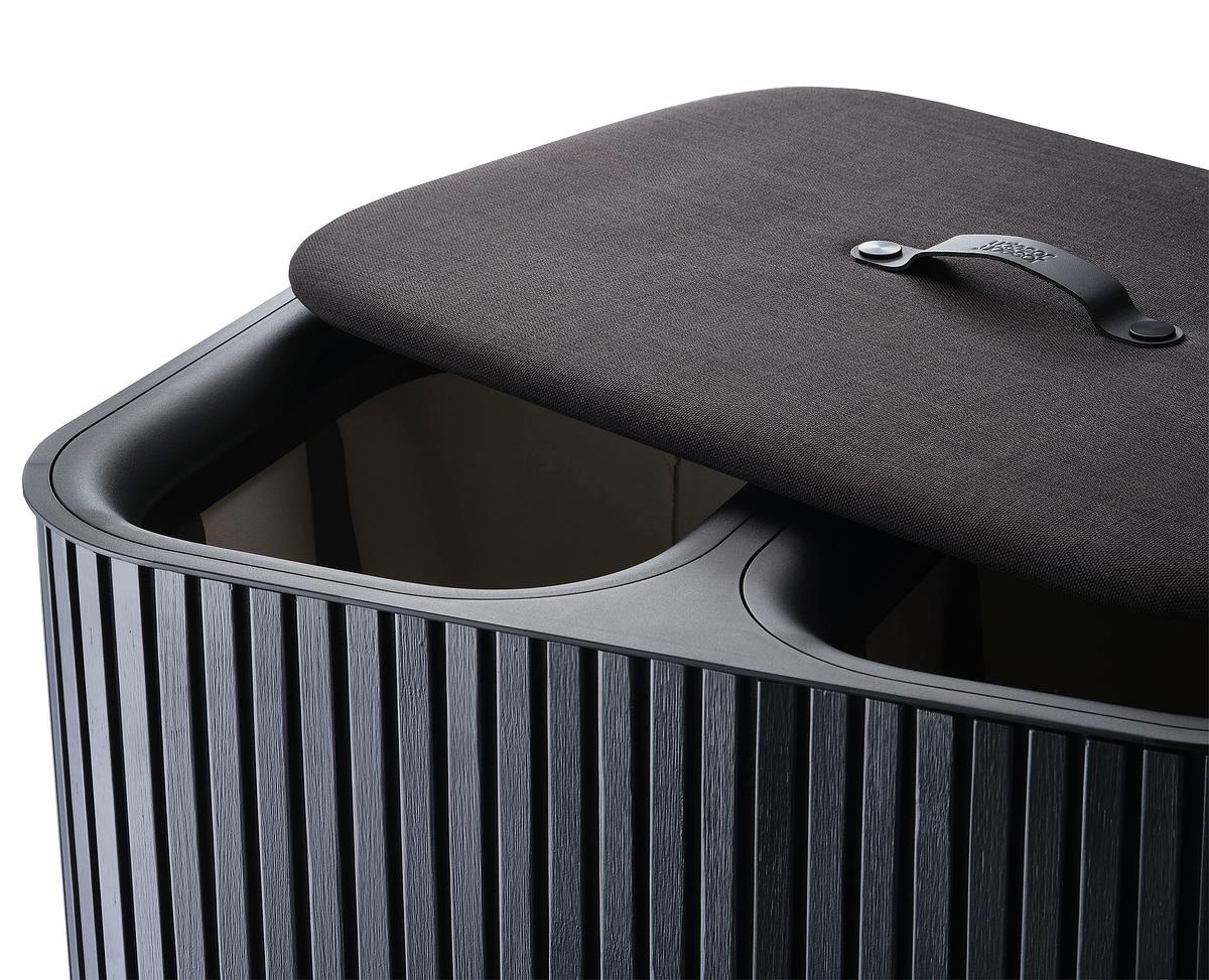 Koš na prádlo Tota Luxe 5000005, bambus/90l, černý JOSEPH JOSEPH