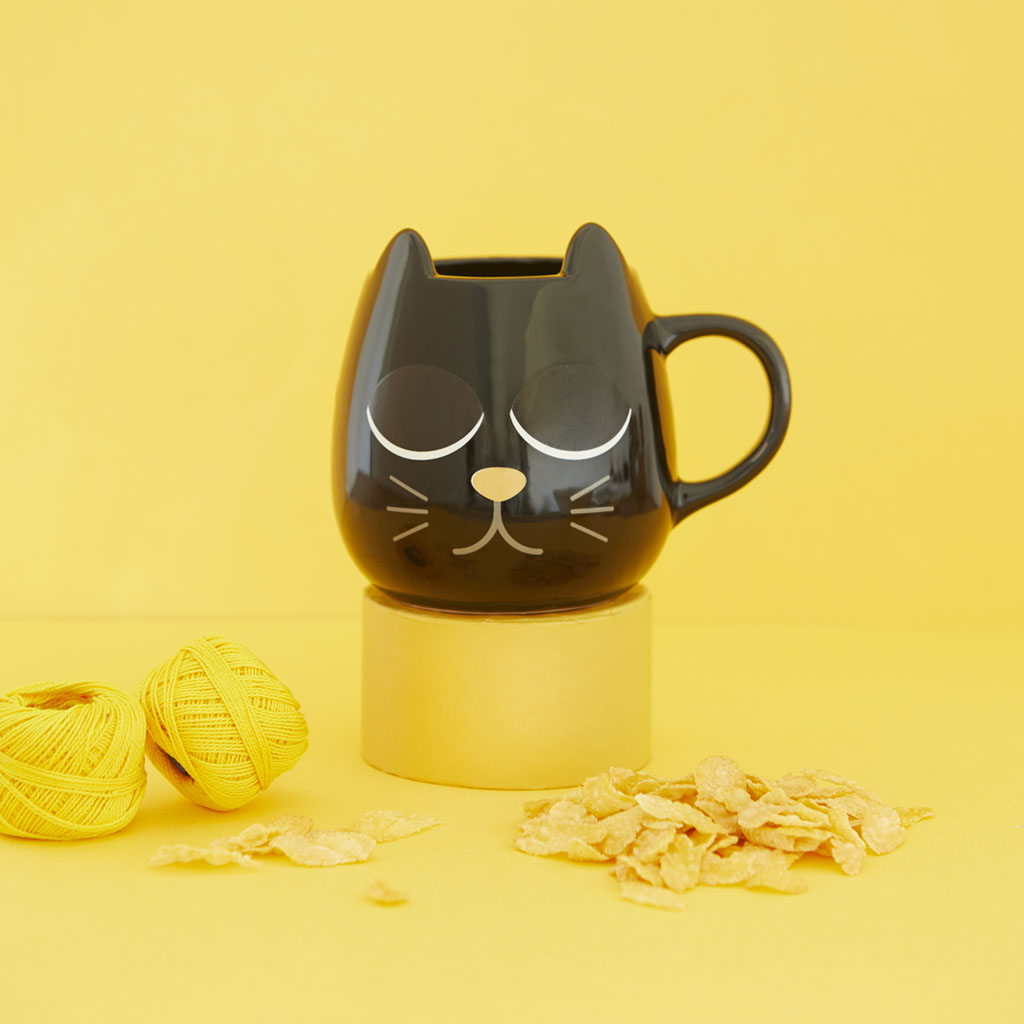 Hrnek Wake Cat 27590, černý