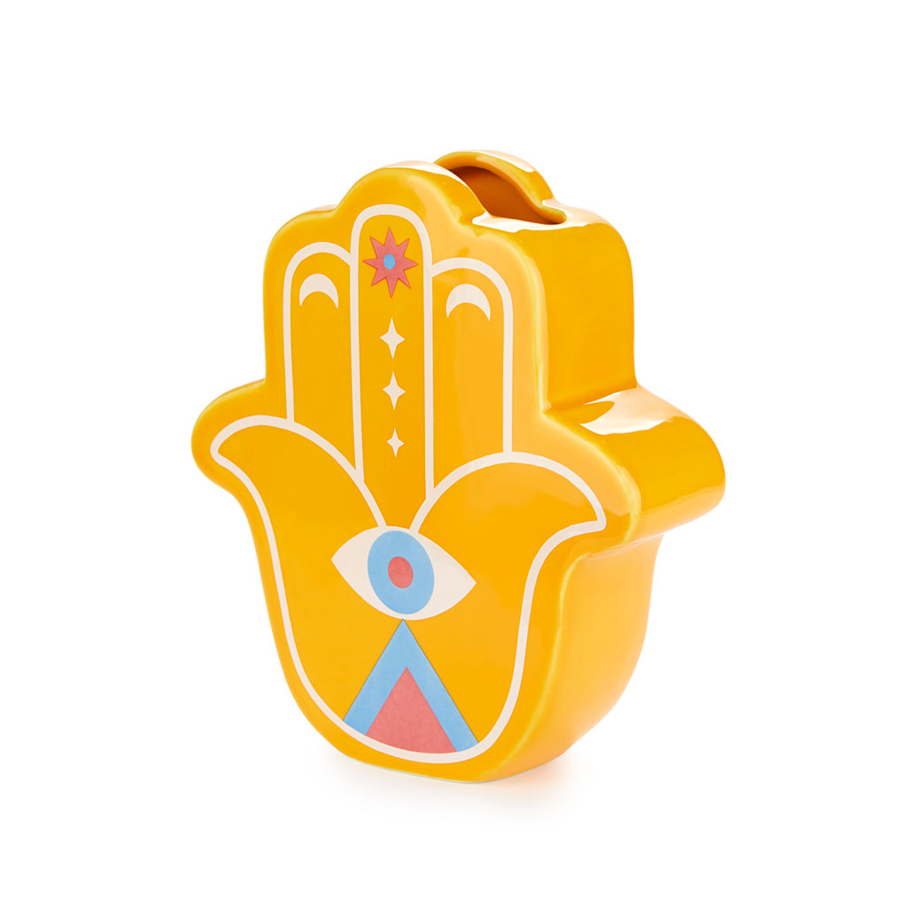 Váza Lucky Hand 27917, žlutá