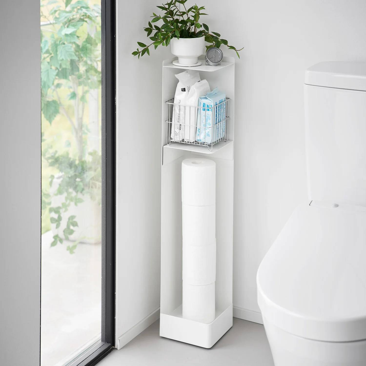 WC organizér s kolečky Tower 1489, bílý