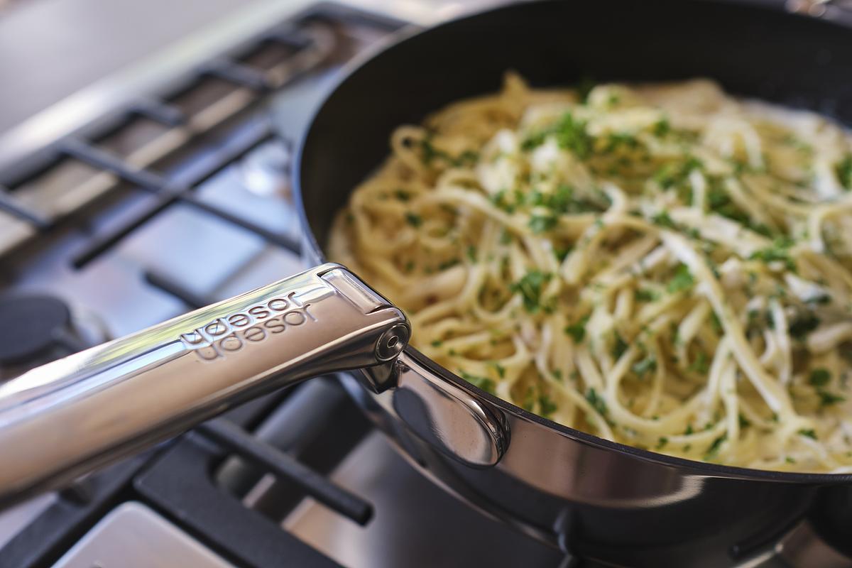 Sada pánví Space Steel Non-Stick1000019, 2ks, nerez/nepřilnavá keramika, skládací madla