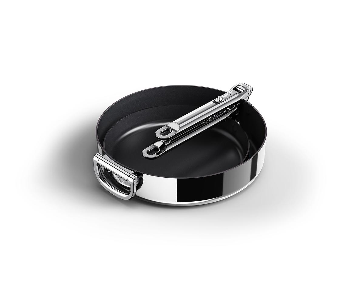 Sada pánví Space Steel Non-Stick1000019, 2ks, nerez/nepřilnavá keramika, skládací madla