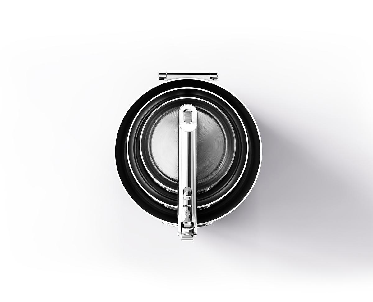 Sada rendlíků Space Steel 1000031, 3ks, nerez/nepřilnavá keramika, skládací madla