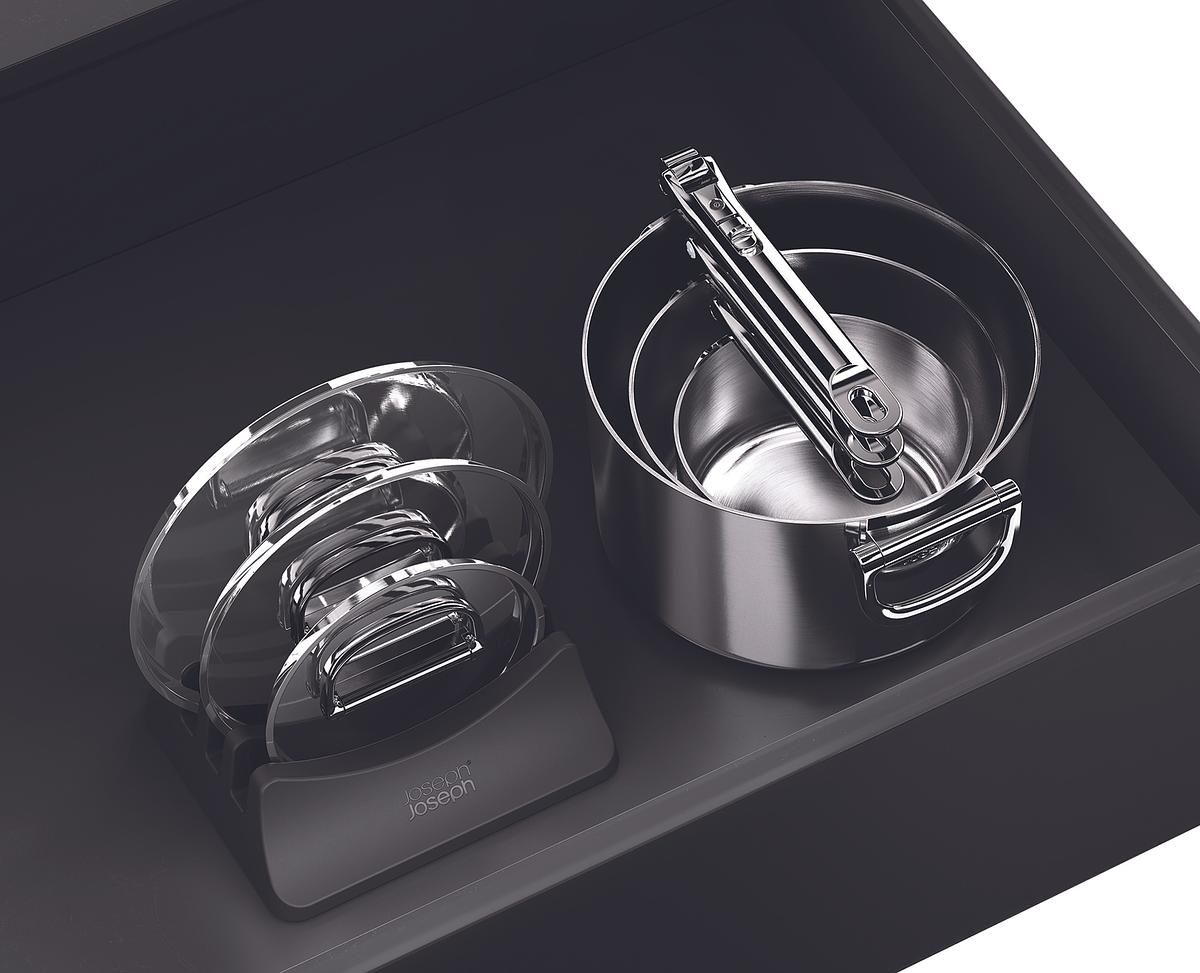 Sada rendlíků Space Steel 1000031, 3ks, nerez/nepřilnavá keramika, skládací madla