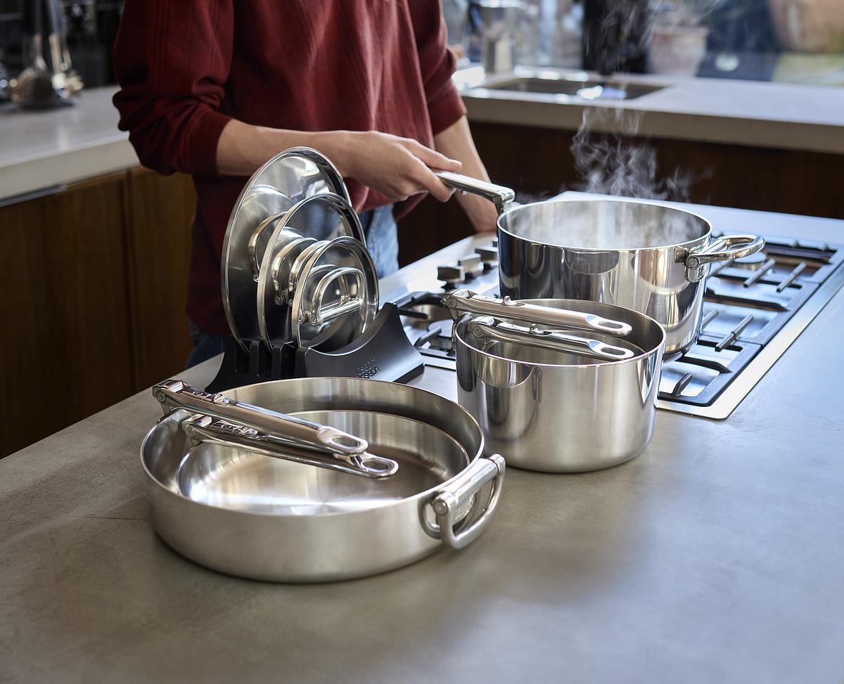 Sada nádobí Space Steel 1000032, 5ks, nerez, skládací madla