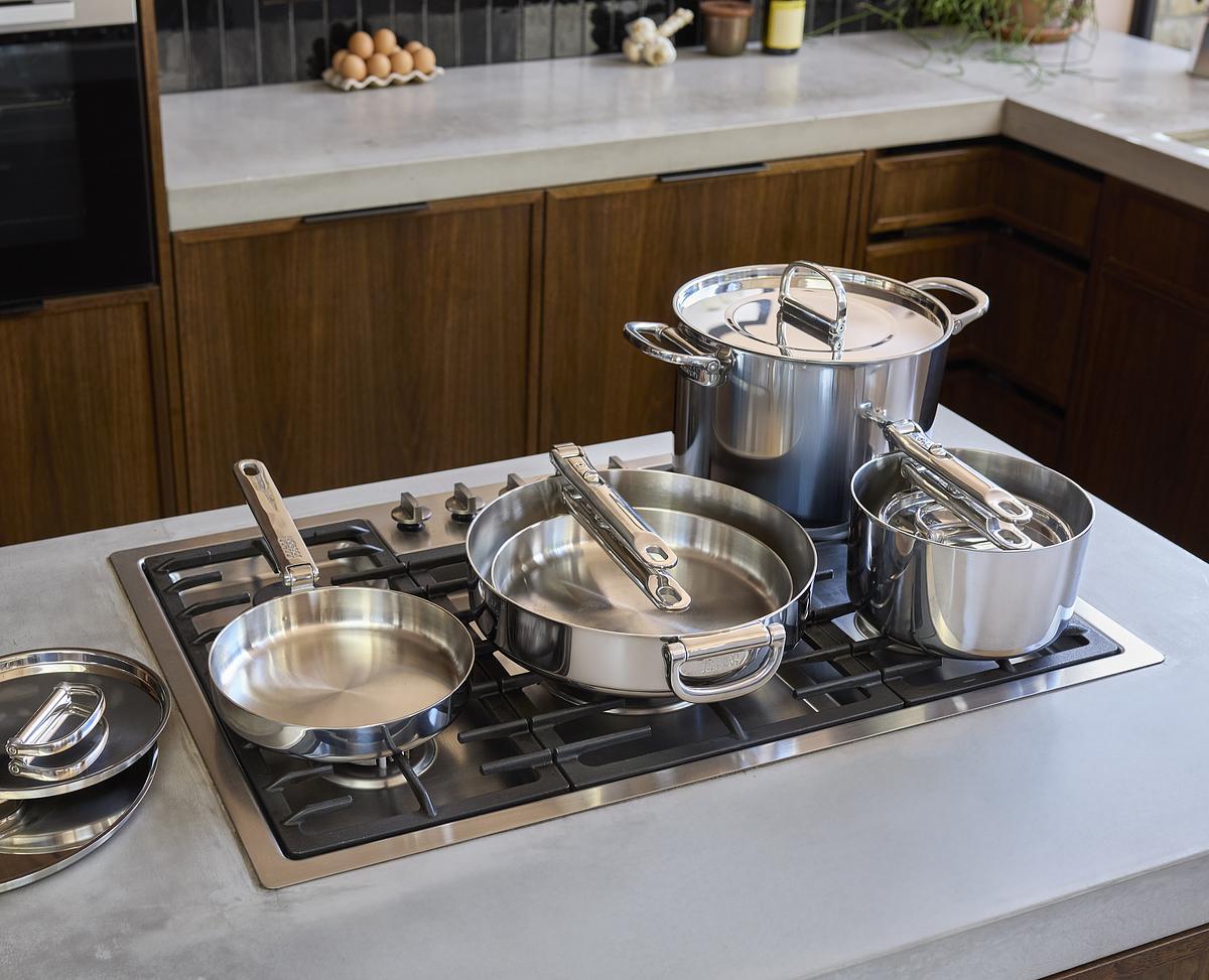 Sada nádobí Space Steel 1000033, 6ks, nerez, skládací madla