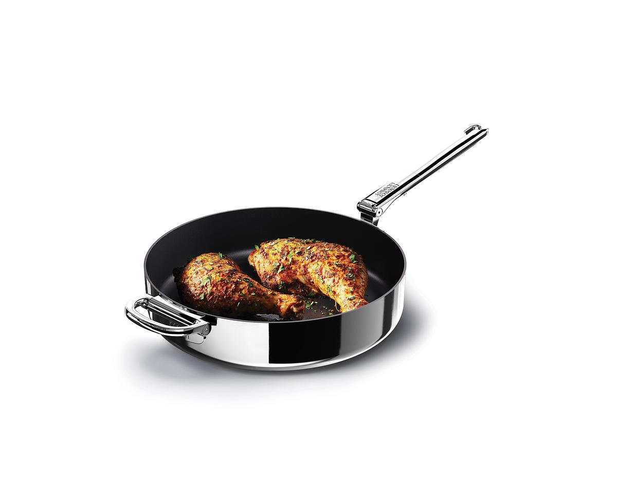 Pánev Space Steel Non-Stick 1000057, 28cm, nerez/nepřilnavá keramika, skládací madlo