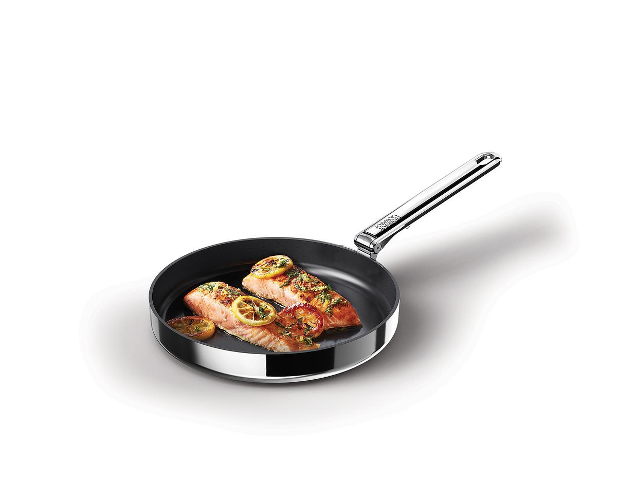 Pánev Space Steel Non-Stick 1000058, 24cm, nerez/nepřilnavá keramika, skládací madlo