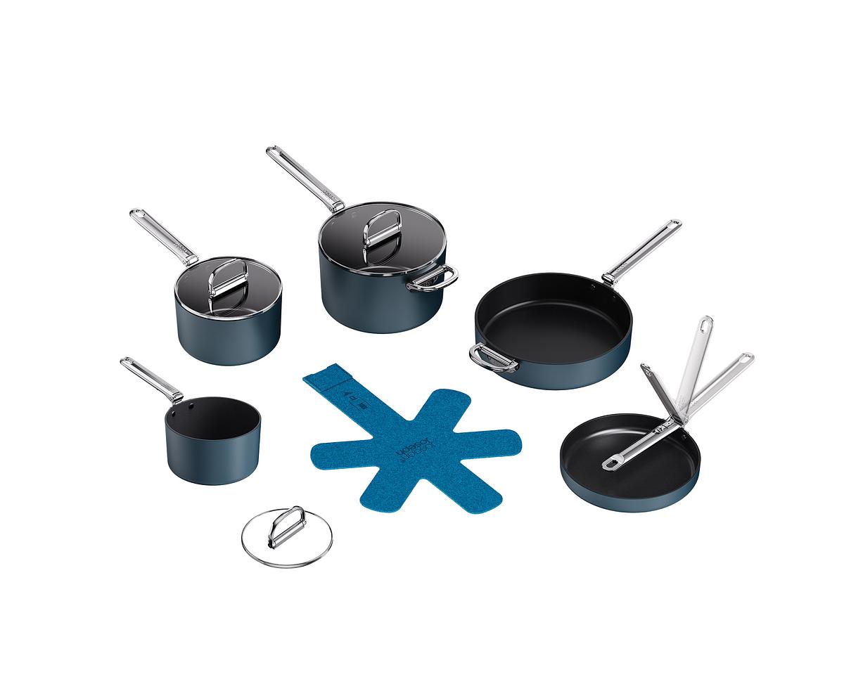 Sada nádobí Space Non-Stick 1000073, 5ks, nepřilnavá keramika, skládací madla