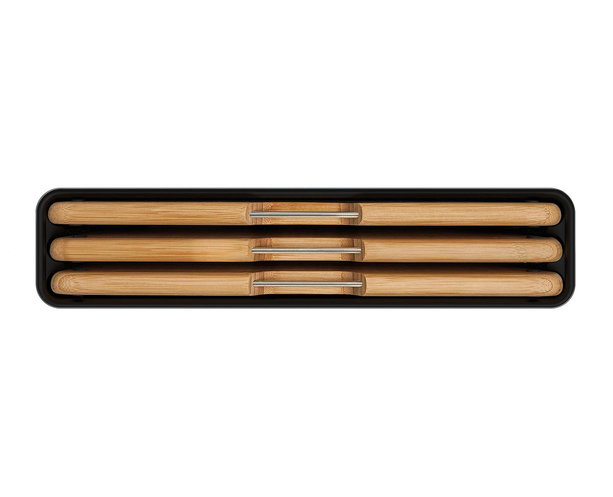 Bambusová prkénka se stojanem Folio Steel Bamboo  60229, Black / Large (34x24cm)