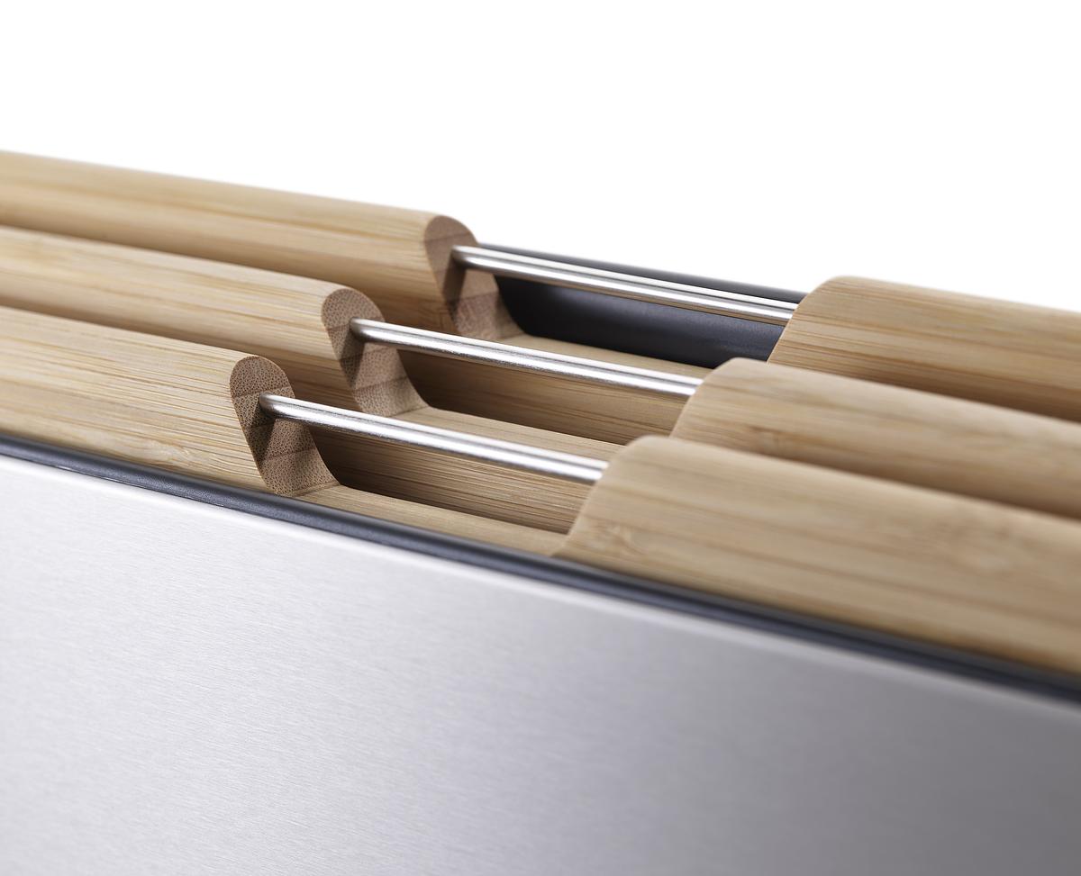 Bambusová prkénka se stojanem Folio Steel Bamboo  60229, Black / Large (34x24cm)