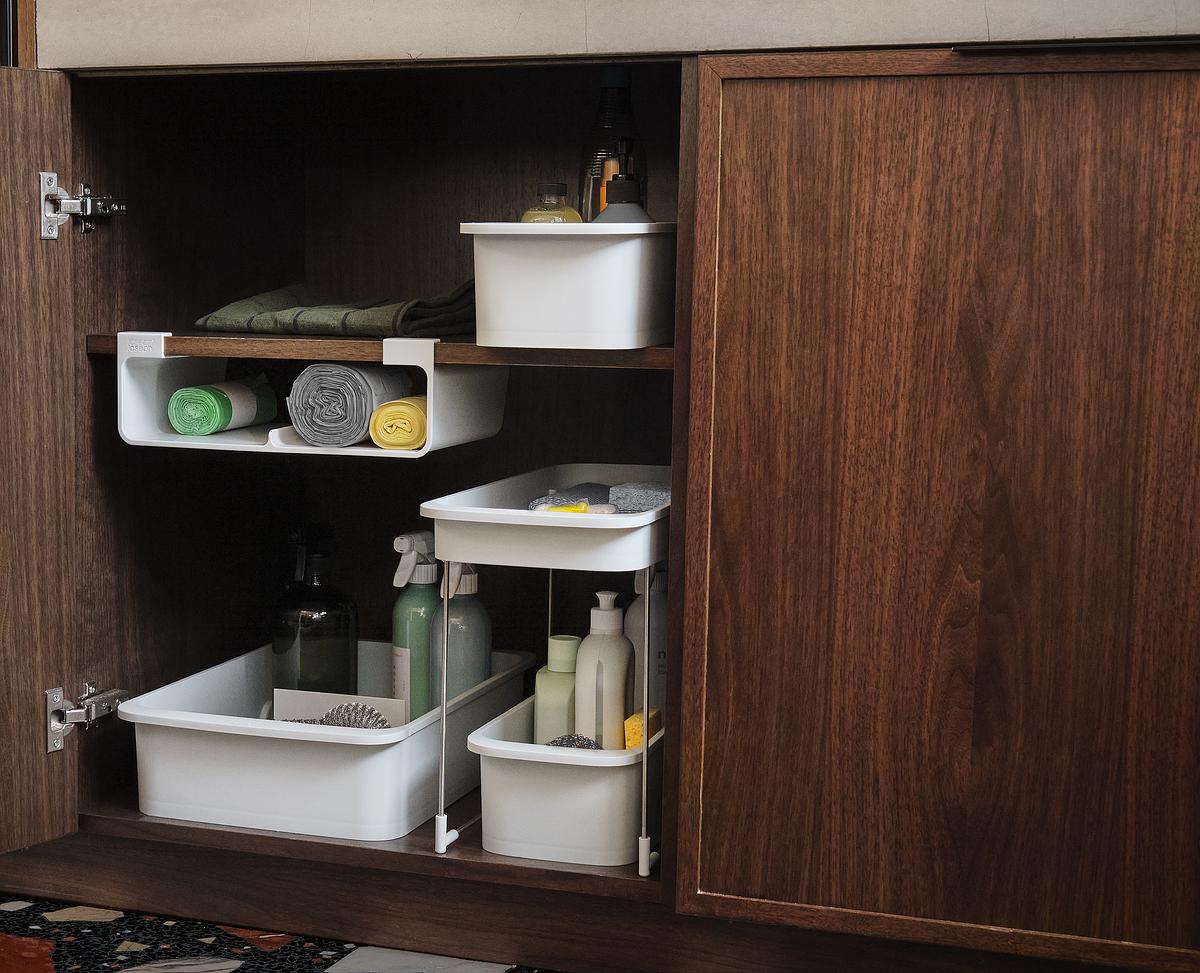 Velký organizér na fólie a sáčky CuboardStore 8500025, Stone