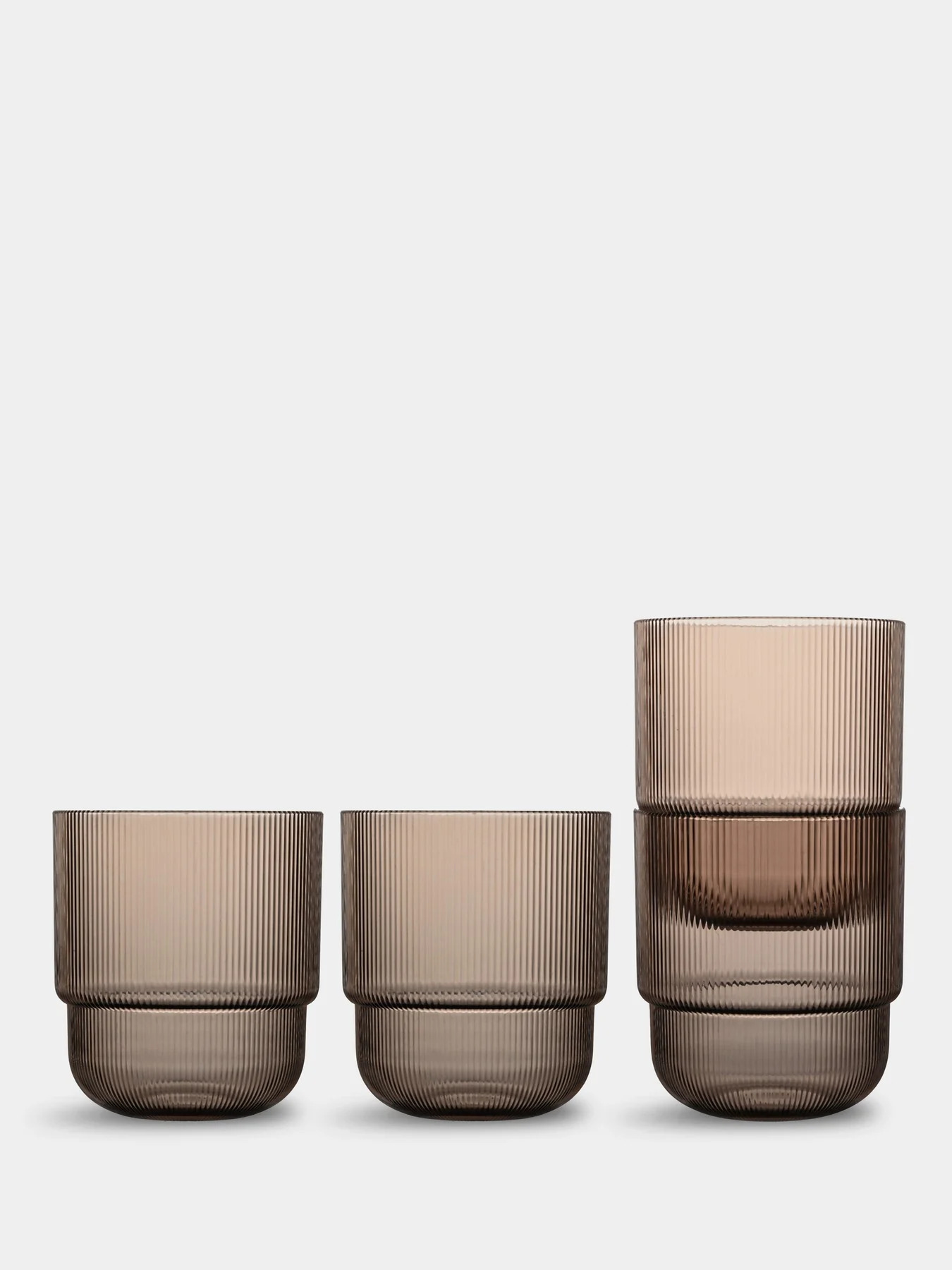 Sada piknikových sklenic Billi 5018741, 400ml, rPET, 4ks, hnědé