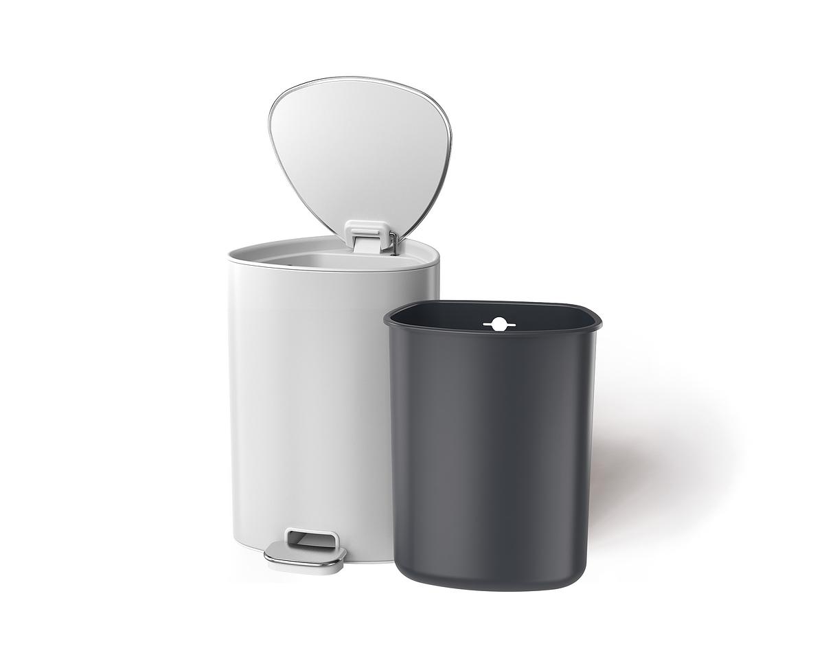 Pedálový odpadkový koš EasyStore Luxe 7000002, 5L, lesklý bílý