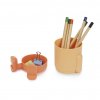 pen holder mr sitty orange plastic 27749E