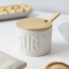 37707 3 sugar bowl sugar white ceramic bamboo 27796c