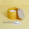 sugar bowl sugar yellow with lid ceramic bamboo 27797B