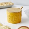 sugar bowl sugar yellow with lid ceramic bamboo 27797C