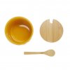 sugar bowl sugar yellow with lid ceramic bamboo 27797D