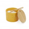 sugar bowl sugar yellow with lid ceramic bamboo 27797E