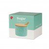 37713 1 sugar bowl sugar with lid turquoise ceramic bamboo 27798a