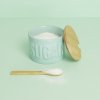 sugar bowl sugar with lid turquoise ceramic bamboo 27798B