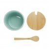 37713 4 sugar bowl sugar with lid turquoise ceramic bamboo 27798d