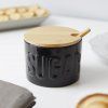 37716 3 sugar bowl sugar black with lid ceramic bamboo 27799c