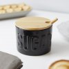 sugar bowl sugar black with lid ceramic bamboo 27799C